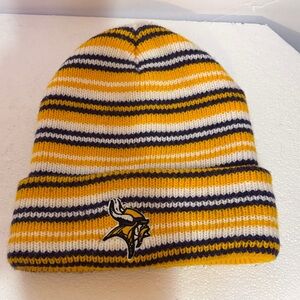 Minnesota Vikings Striped Yellow and Purple Beanie NFL Team apparel OSFA